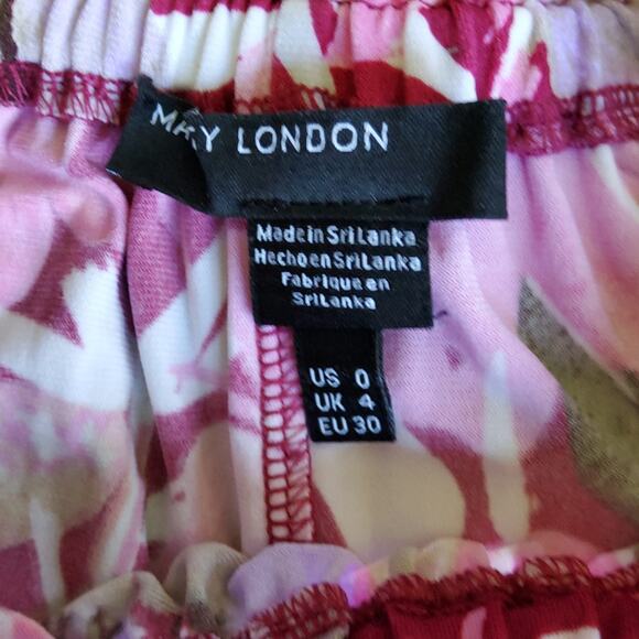 Maggy London Women's Flutter Sleeve Ruffle High Neck Blouson A-Line Midi Dress - Picture 15 of 15